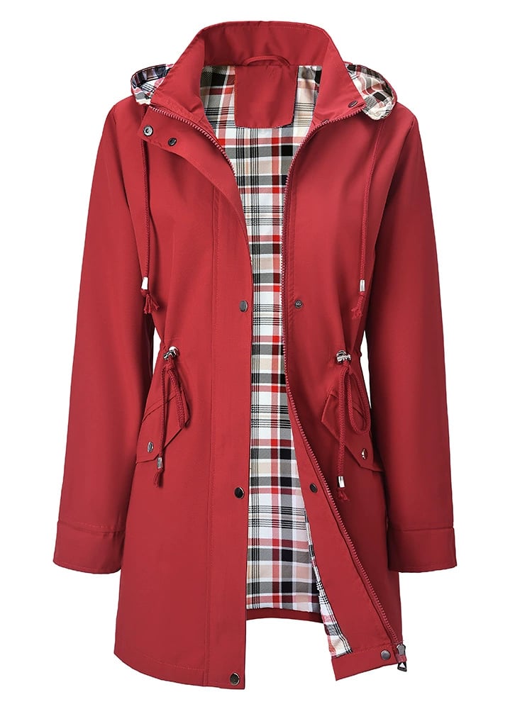 ⏳Promotion Éclair⏰Vestes décontractées de couleur unie, manteaux coupe-vent imperméables🧥