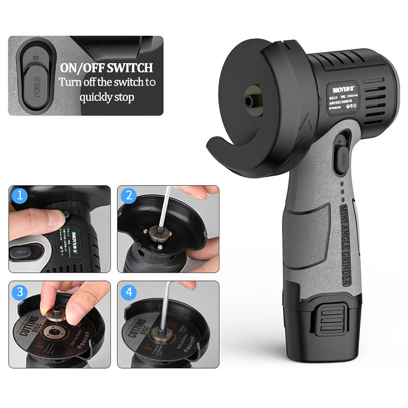 ⏳ Durée limitée 66% de réduction🧰 12V Mini broyeur à angle avec disque de coupe
