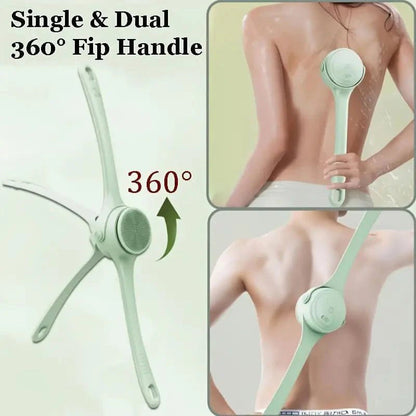 Brosse de bain exfoliante électrique à long manche