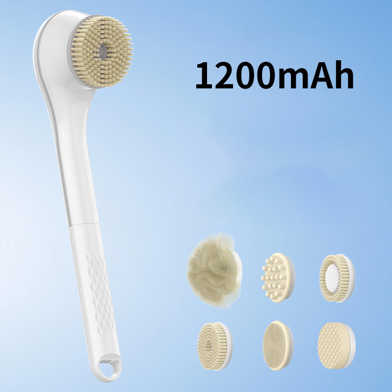 Brosse de bain exfoliante électrique à long manche