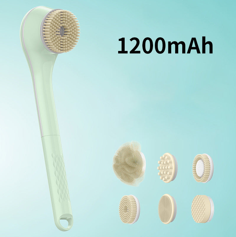 Brosse de bain exfoliante électrique à long manche